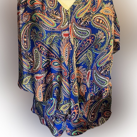 Lauren by Ralph Lauren Paisley Ruffled Sleeveless Blouse size 8 - Picture 6 of 10